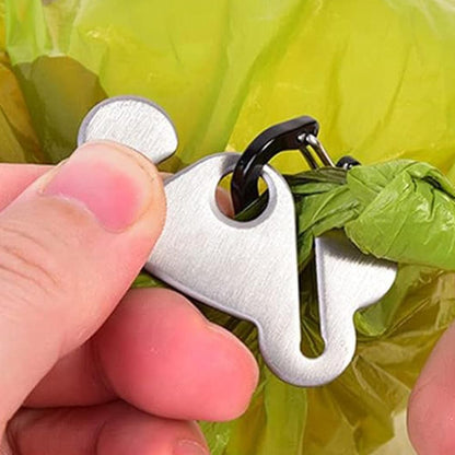 2PCS Metal Dog Poop Bag Holder Clips - Hands-Free Leash Attachment - view 3