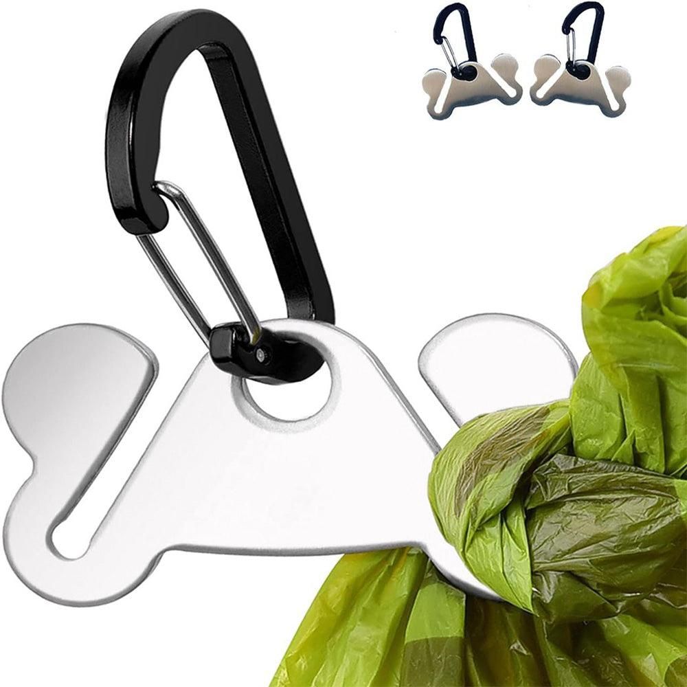 2PCS Metal Dog Poop Bag Holder Clips - Hands-Free Leash Attachment - view 7
