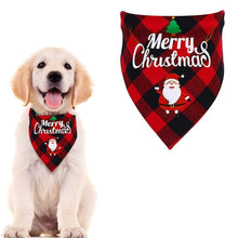 Christmas Pet Triangle Scarf Dog Bandana Pet Wearable Accessories Red Grid - Santa Claus - view 2