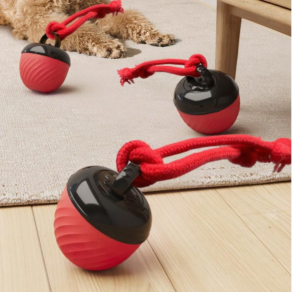 Squeaky Rolling Ball Dog Toy - Interactive Motion-Activated Chew Toy for Dogs Red - view 4