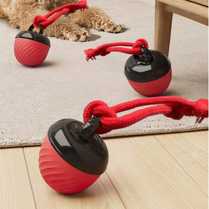 Squeaky Rolling Ball Dog Toy - Interactive Motion-Activated Chew Toy for Dogs Red - view 4