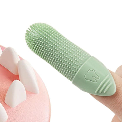 Silicone Pet Finger Toothbrush - Daily Teeth Cleaning for Cats and Dogs Green - view 3