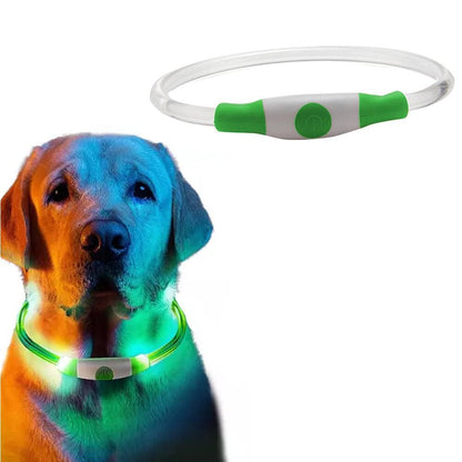 Light-Up Pet Dog Collars USB Rechargeable Pet Collar Adjustable Size Pet Collar Green - S - view 7