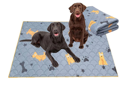 2Pcs Washable Pet Dog Training Pee Pad Reusable Absorbent Cushion Pet Pee Mat-Light Gray S - view 5