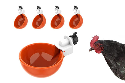 10Pcs Chicken Water Cup Feeder Automatic Drinking Bowl Poultry Cup-Orange - view 5