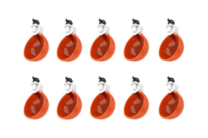 10Pcs Chicken Water Cup Feeder Automatic Drinking Bowl Poultry Cup-Orange - view 6