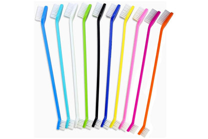 10 Pcs Pet Toothbrush Dual-End Long Handle for Dogs Cats - view 2