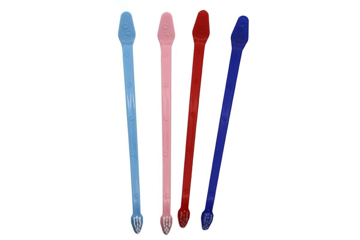 10 Pcs Pet Toothbrush Dual-End Long Handle for Dogs Cats - view 5