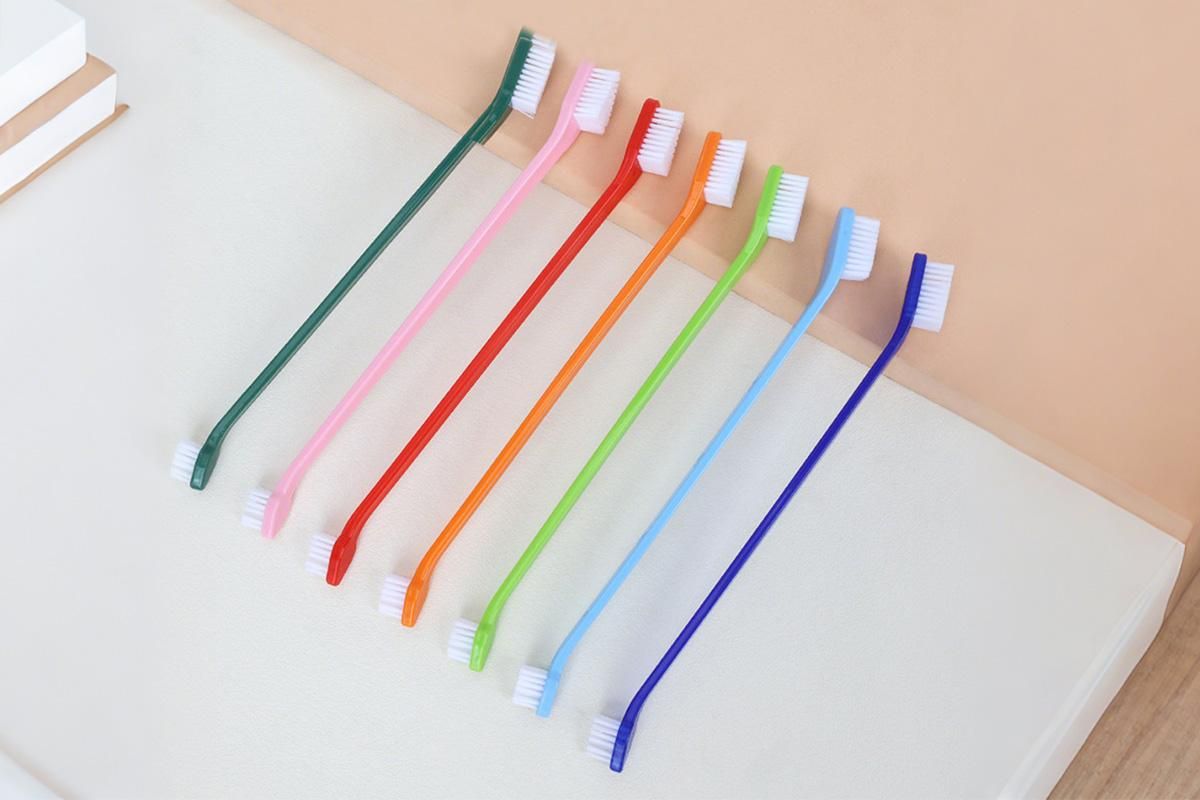 10 Pcs Pet Toothbrush Dual-End Long Handle for Dogs Cats - view 9