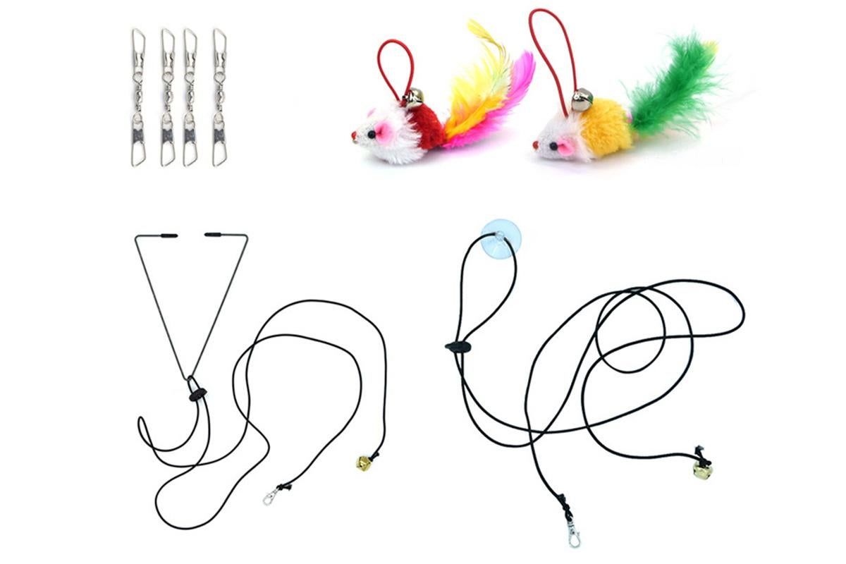 20Pcs Interactive Cat Wand Toys with Feather Replacements for Cats Play and Exercise - view 6