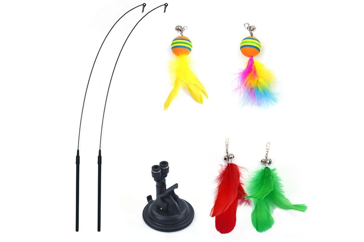 20Pcs Interactive Cat Wand Toys with Feather Replacements for Cats Play and Exercise - view 7