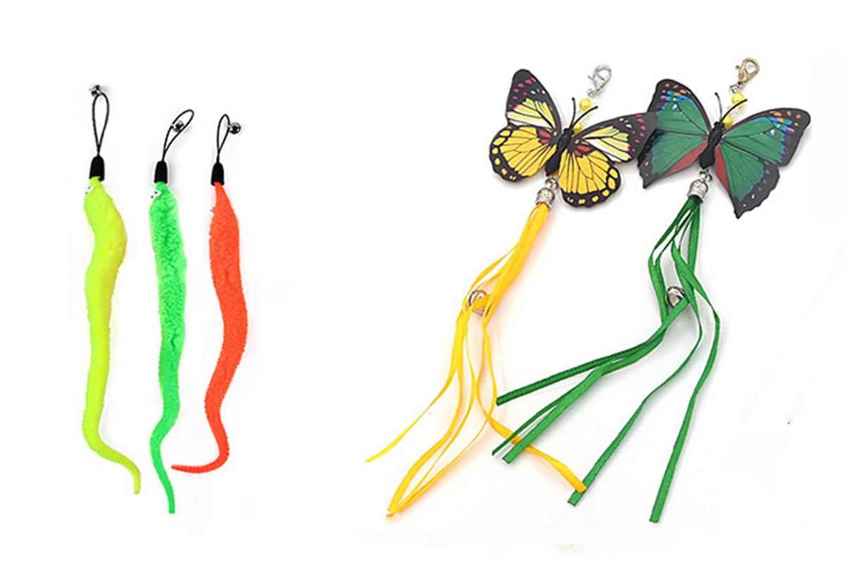 20Pcs Interactive Cat Wand Toys with Feather Replacements for Cats Play and Exercise - view 8