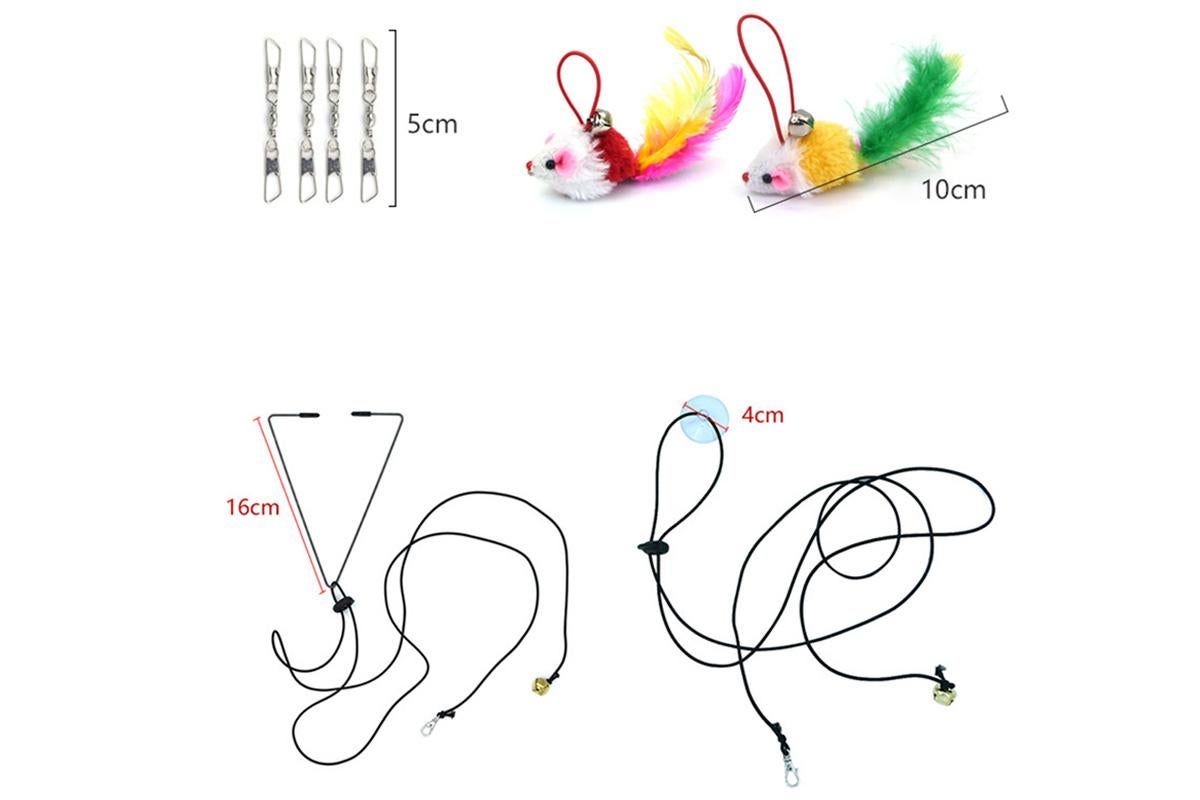 20Pcs Interactive Cat Wand Toys with Feather Replacements for Cats Play and Exercise - view 9