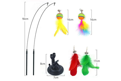 20Pcs Interactive Cat Wand Toys with Feather Replacements for Cats Play and Exercise - view 10