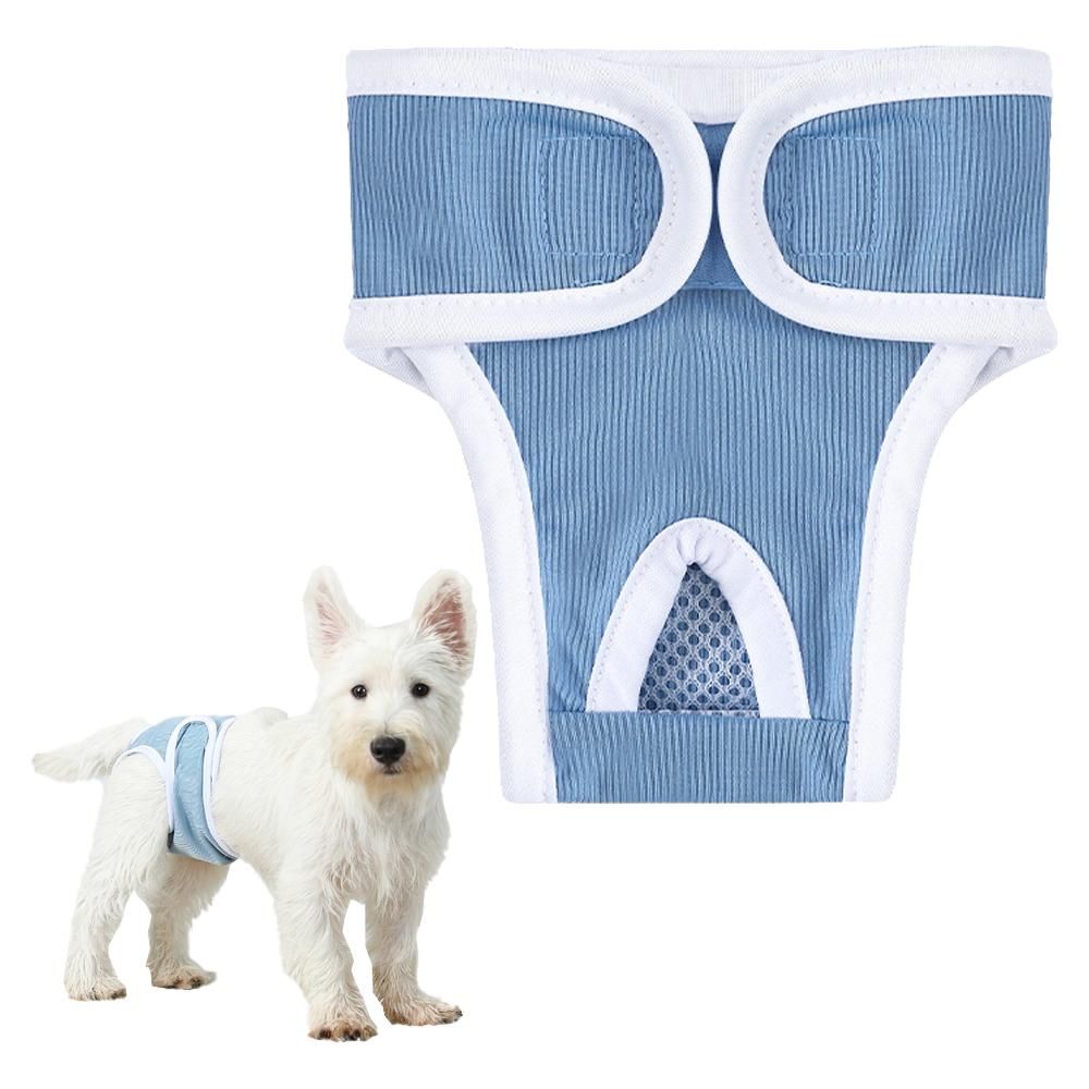 2pcs Dog Diapers Reusable Washable Nappy Wraps Panties for Pets Period Underpants-Blue 2XL - view 2