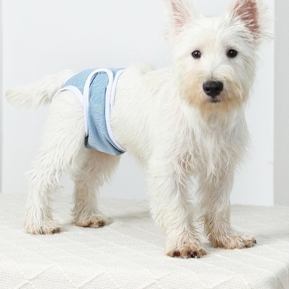 2pcs Dog Diapers Reusable Washable Nappy Wraps Panties for Pets Period Underpants-Blue 2XL - view 4