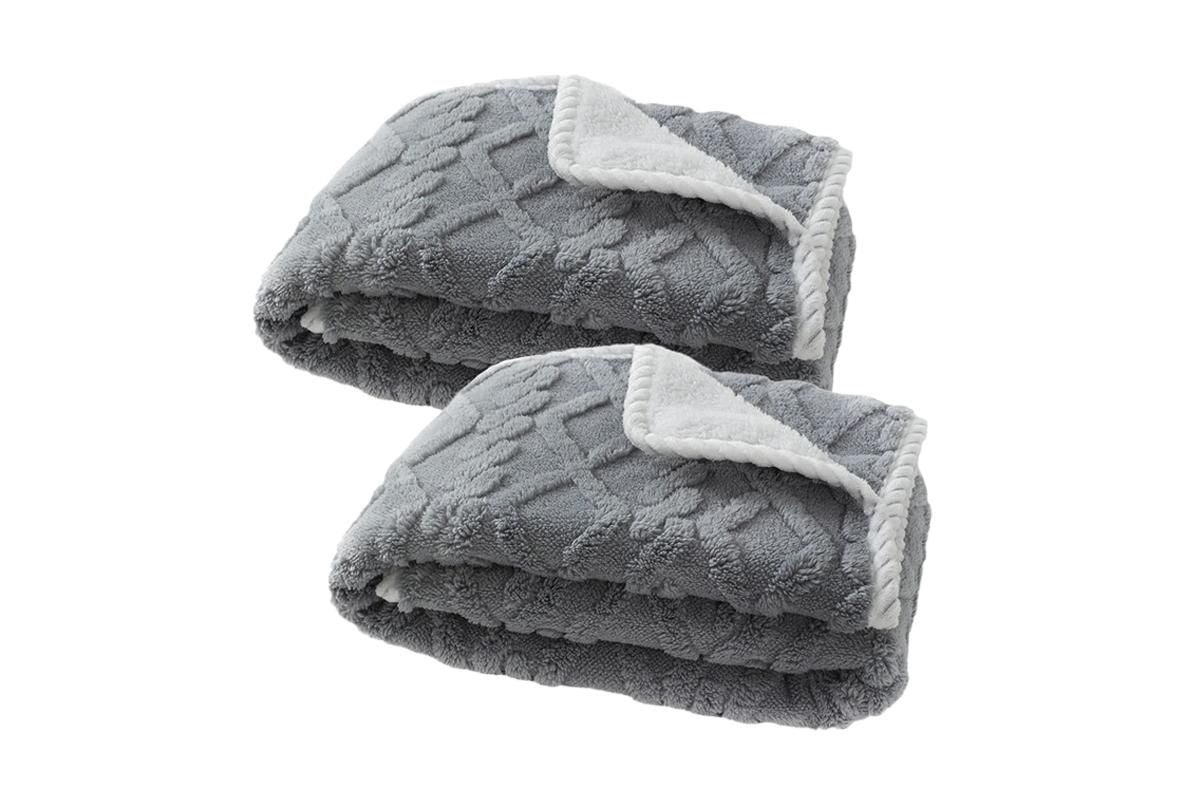 2pcs Pet Blanket for Couch Protection Water Resistance Cats Dogs Blanket for Furniture Protector-Grey S - view 2