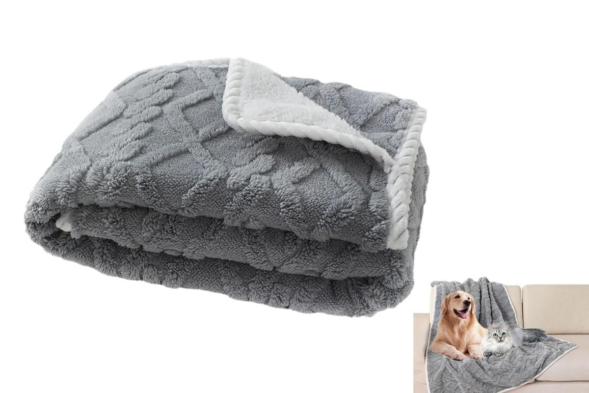 2pcs Pet Blanket for Couch Protection Water Resistance Cats Dogs Blanket for Furniture Protector-Grey S - view 3