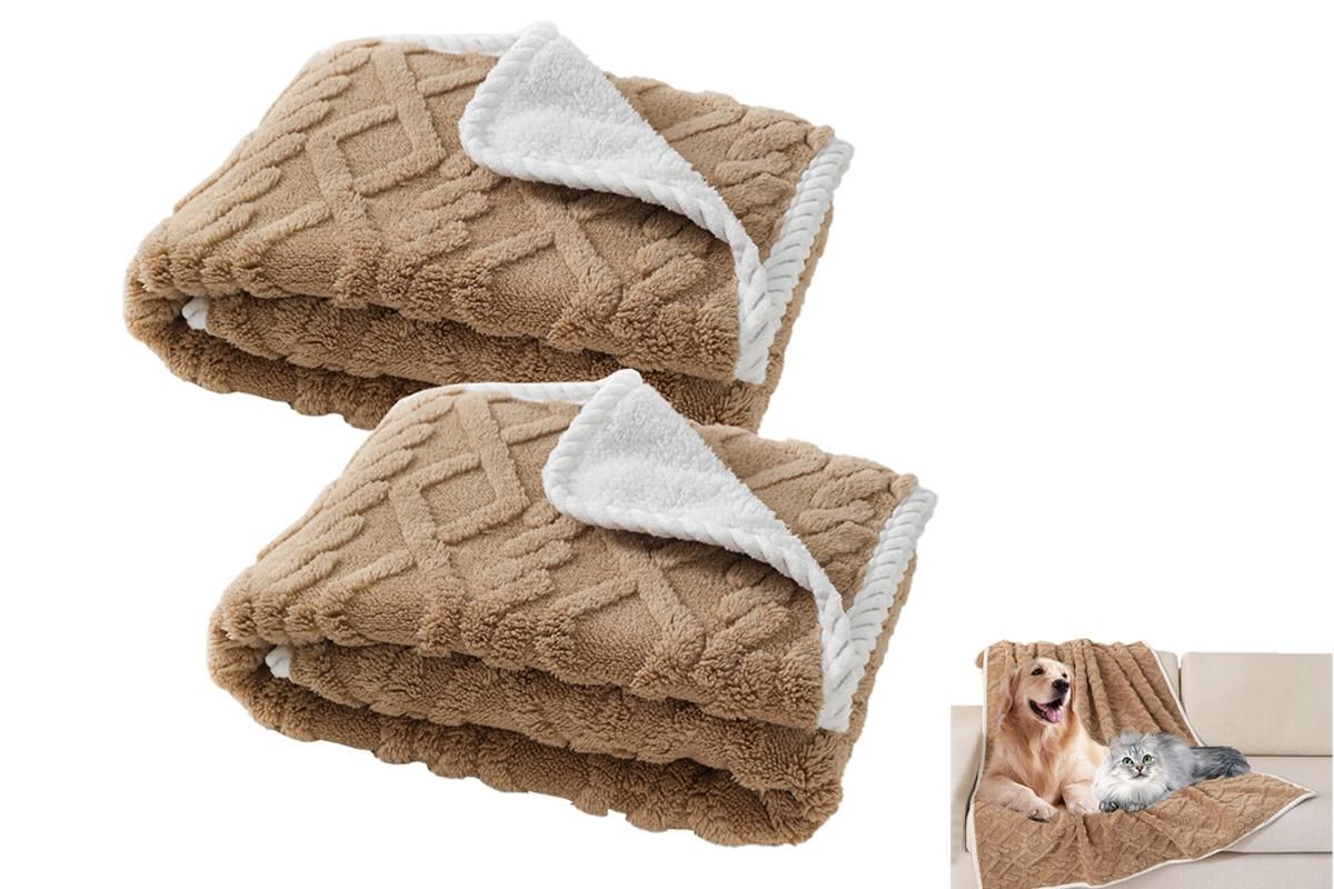 2pcs Pet Blanket for Couch Protection Water Resistance Cats Dogs Blanket for Furniture Protector-Grey S - view 9