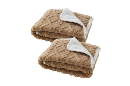 2pcs Pet Blanket for Couch Protection Water Resistance Cats Dogs Blanket for Furniture Protector-Khaki S - view 2