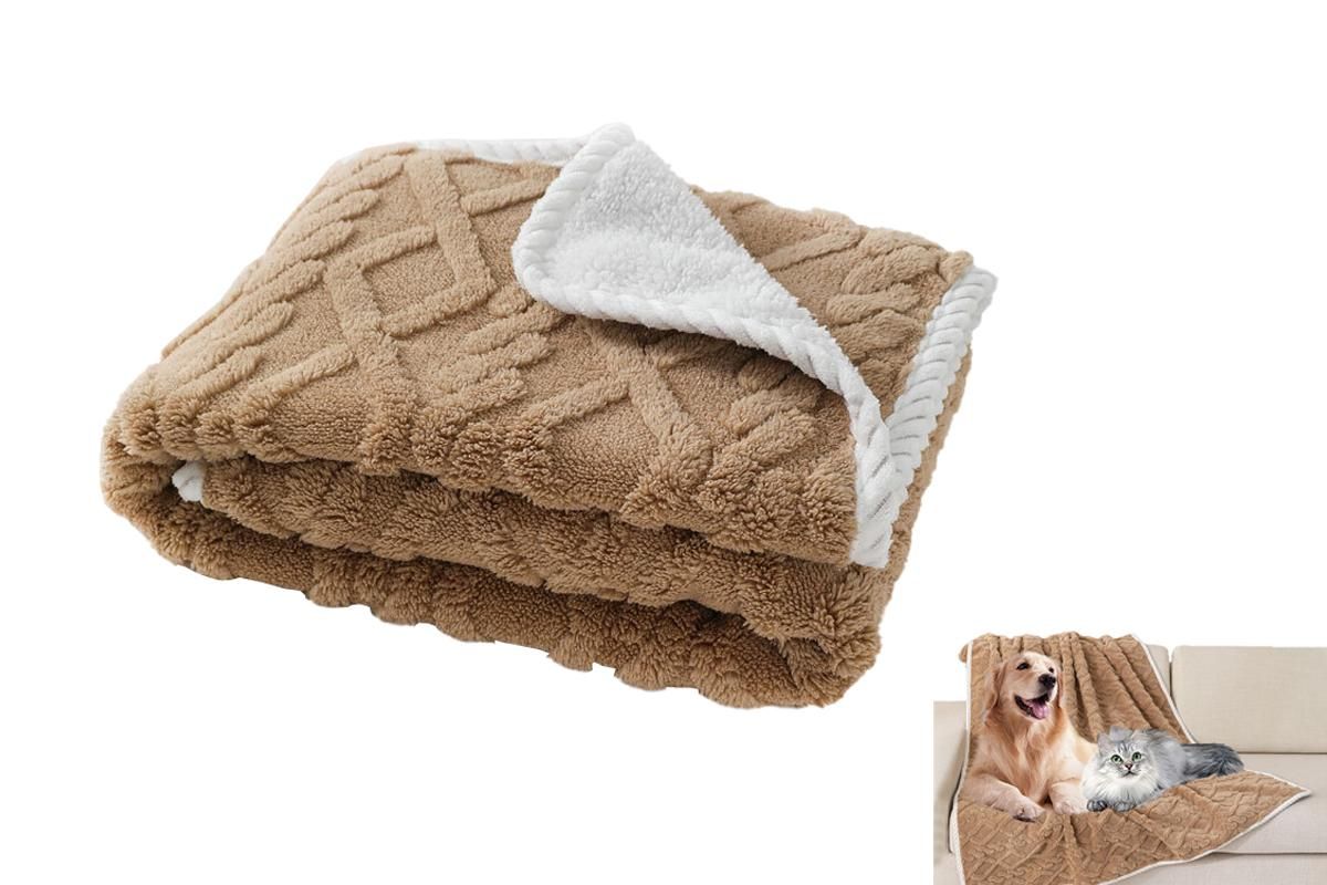 2pcs Pet Blanket for Couch Protection Water Resistance Cats Dogs Blanket for Furniture Protector-Khaki S - view 3
