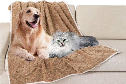 2pcs Pet Blanket for Couch Protection Water Resistance Cats Dogs Blanket for Furniture Protector-Khaki S - view 5