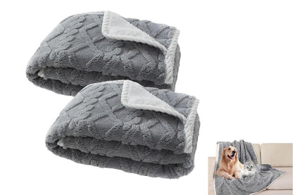 2pcs Pet Blanket for Couch Protection Water Resistance Cats Dogs Blanket for Furniture Protector-Khaki S - view 6