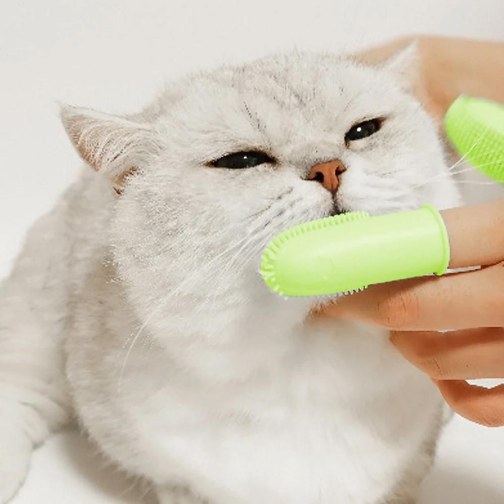 3Pcs Dog Toothbrush Double Finger Silicone Tooth Brushing Kit for Pet Dental Care - view 3