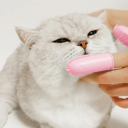 3Pcs Dog Toothbrush Double Finger Silicone Tooth Brushing Kit for Pet Dental Care - view 4