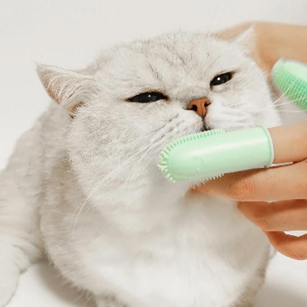 3Pcs Dog Toothbrush Double Finger Silicone Tooth Brushing Kit for Pet Dental Care - view 5
