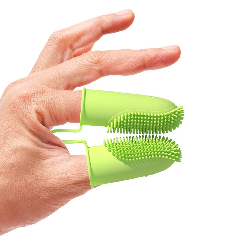 3Pcs Dog Toothbrush Double Finger Silicone Tooth Brushing Kit for Pet Dental Care - view 6