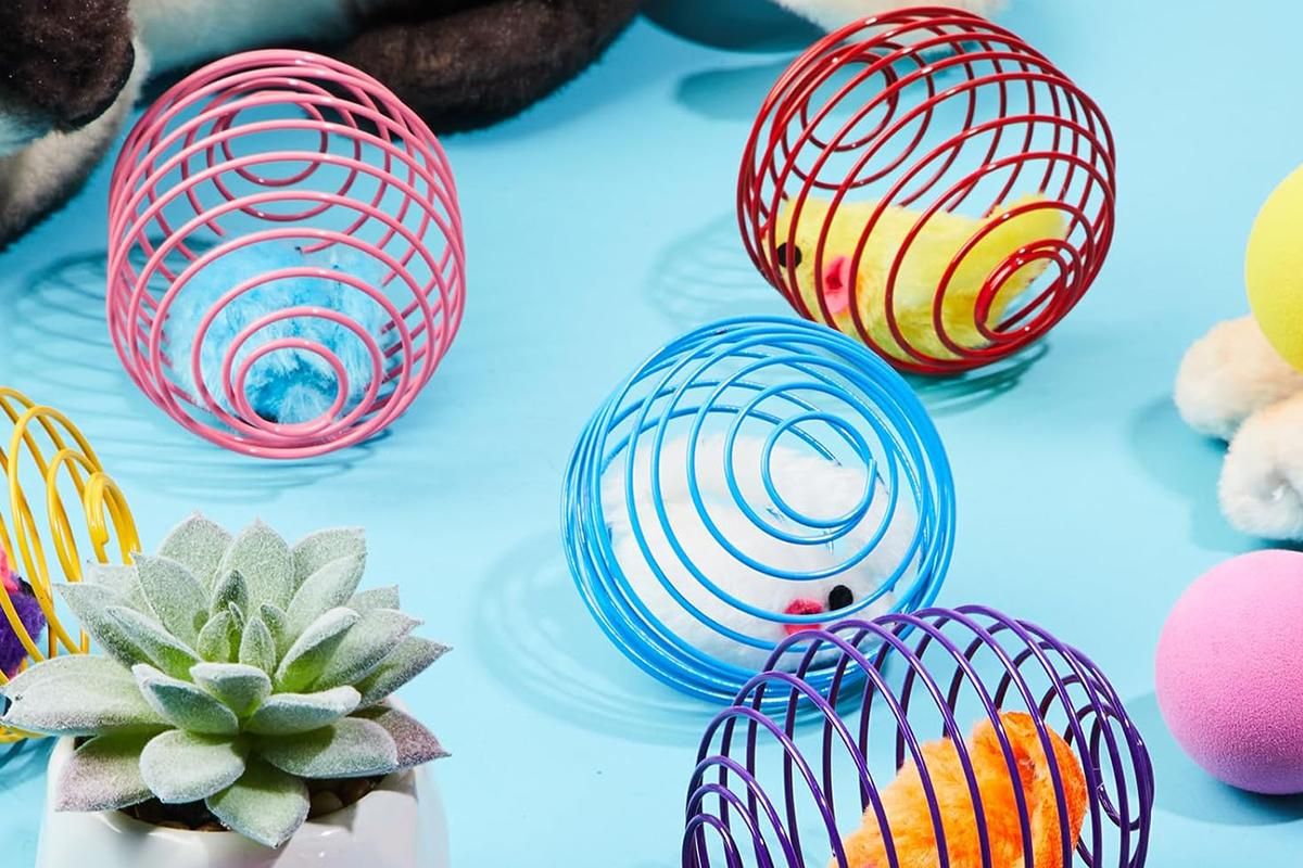 5Pcs Cat Spring Balls Toys Stretchable Rolling Balls Cat Spring Toys for Kitten - view 5
