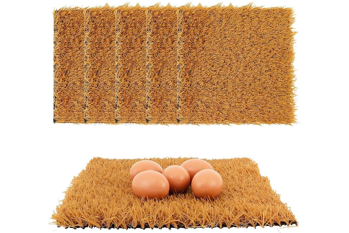 6Pcs Chicken Nesting Pads Artificial Grass Rug Carpet Washable Chicken Coop Bedding - view 3