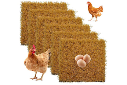 6Pcs Chicken Nesting Pads Artificial Grass Rug Carpet Washable Chicken Coop Bedding - view 4