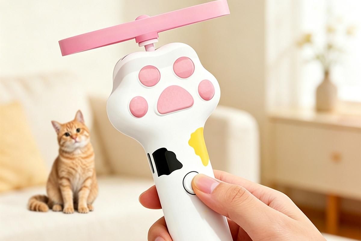 Cat Toy Disc Launcher Cat Fetch Toy Cat Disc Launcher with Lights-White - view 3
