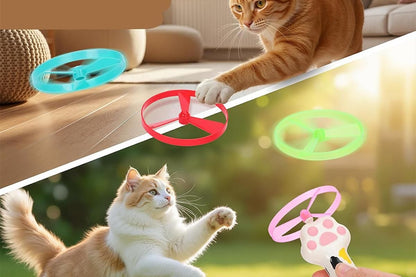Cat Toy Disc Launcher Cat Fetch Toy Cat Disc Launcher with Lights-White - view 4