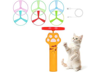 Cat Toy Disc Launcher Cat Fetch Toy Cat Disc Launcher with Lights-White - view 6