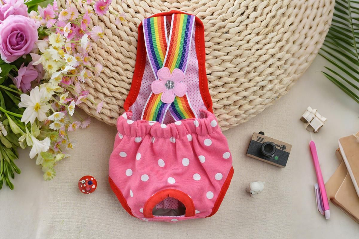 Cute Harness Female Dog Sanitary Pants Reusable Menstrual Diaper-Pink XL - view 5
