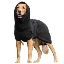 Dog Bathrobe Pet Drying Coat Towel Lightweight Soft Absorbent Dog Bath Robe Sleepwear -Black 5XL - view 2