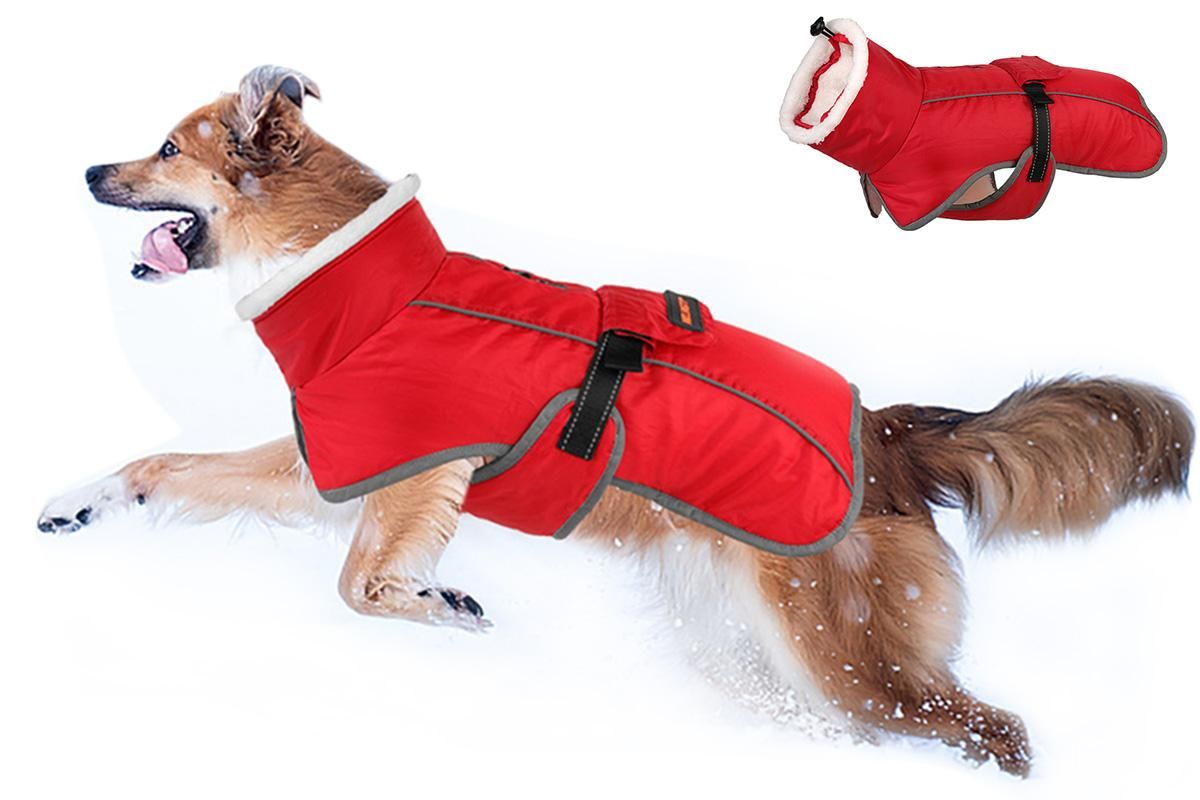 Dogcheer Dog Coat Reflective Dog Snow Jacket for Small Medium Large Dogs -Red M