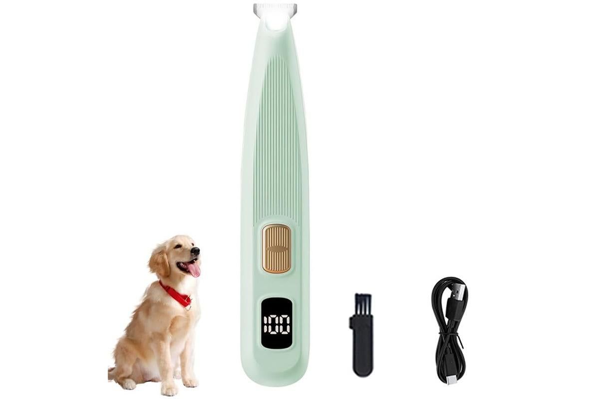 Electric Dog Paw Trimmer Digital Display Dual Speed Pet Groomer-Green - view 2