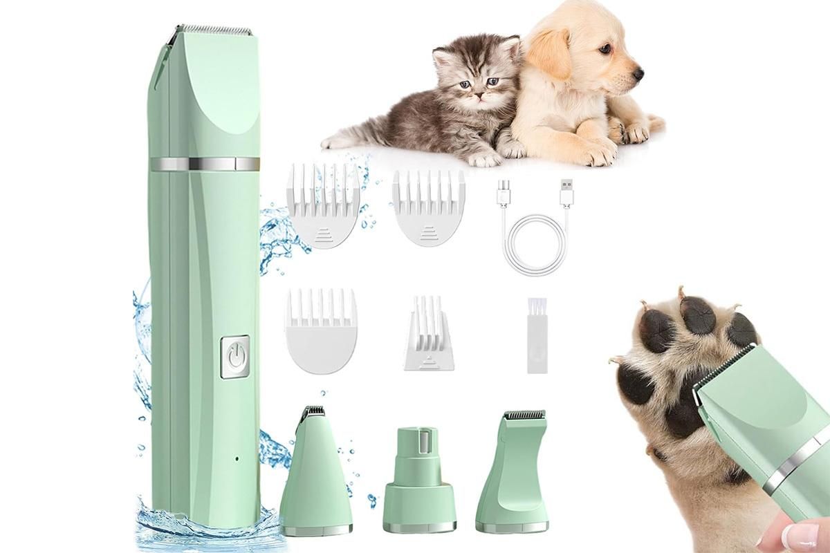 Professional Pet Cat Dog Clipper Grooming Kit Pet Hair Trimmer Electric Shaver-White - view 2