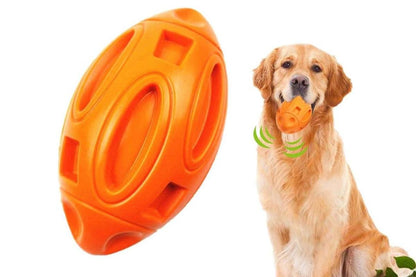 Puppy Chew Ball With Squeaker Dog Chew Toys Squeaky Dog Toys For Aggressive Chewers-Orange - view 3