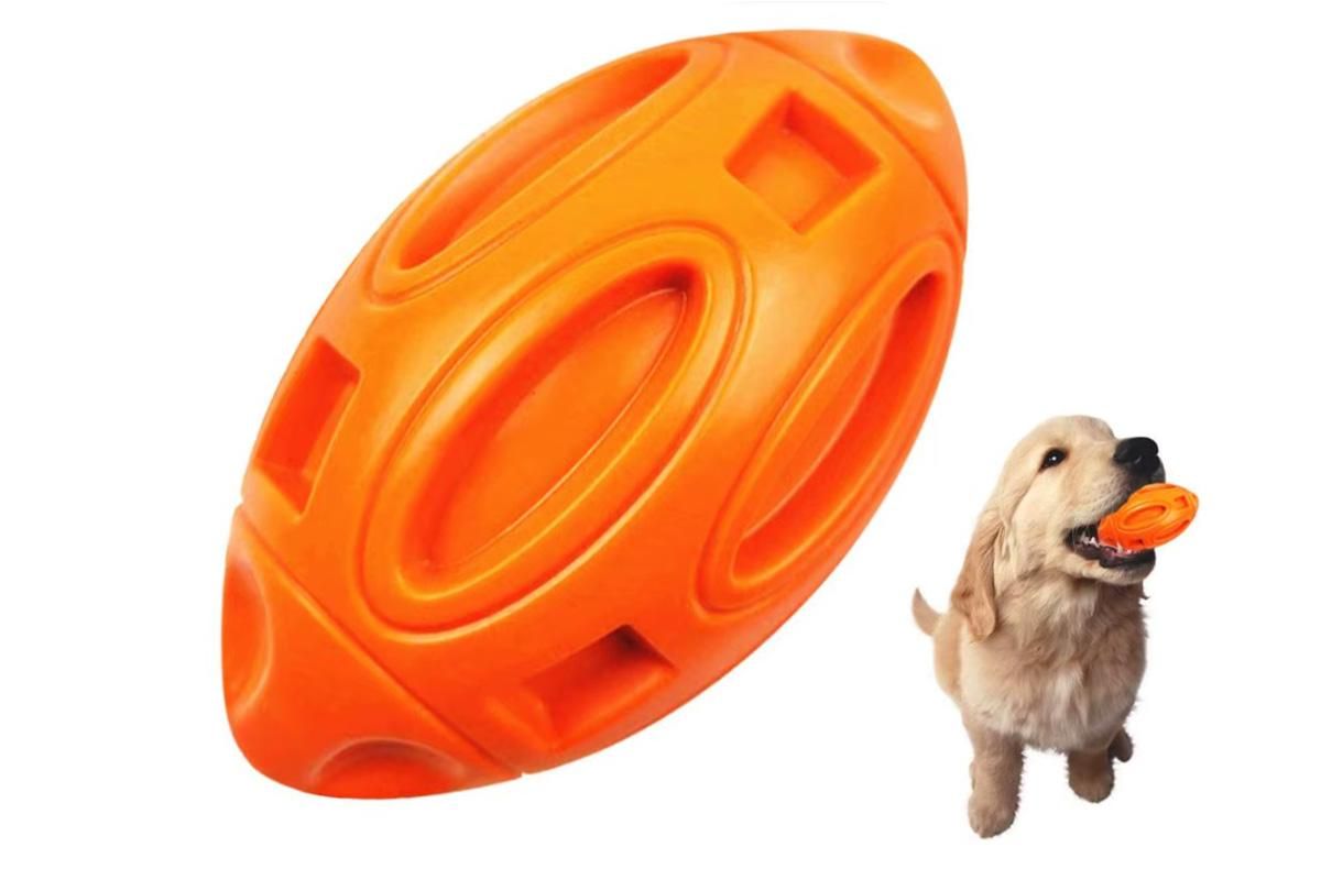 Puppy Chew Ball With Squeaker Dog Chew Toys Squeaky Dog Toys For Aggressive Chewers-Orange - view 6
