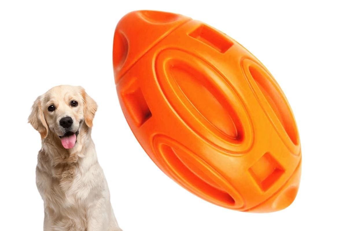 Puppy Chew Ball With Squeaker Dog Chew Toys Squeaky Dog Toys For Aggressive Chewers-Orange - view 9