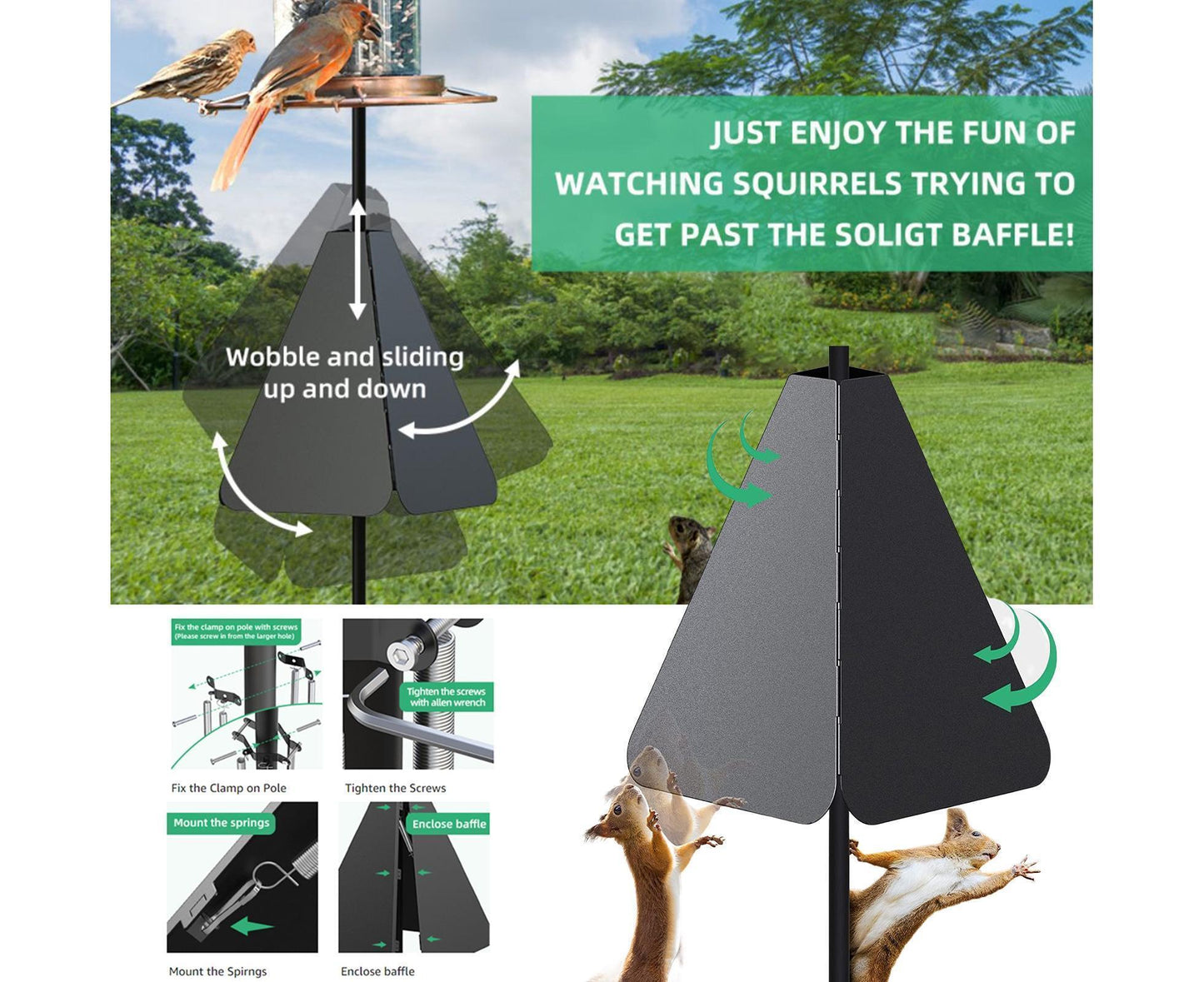 Squirrel Baffle Smooth Surface Bird Feeder Guard - A - view 3