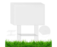 4Pcs Blank Yard Signs with H Stakes - 4pcs