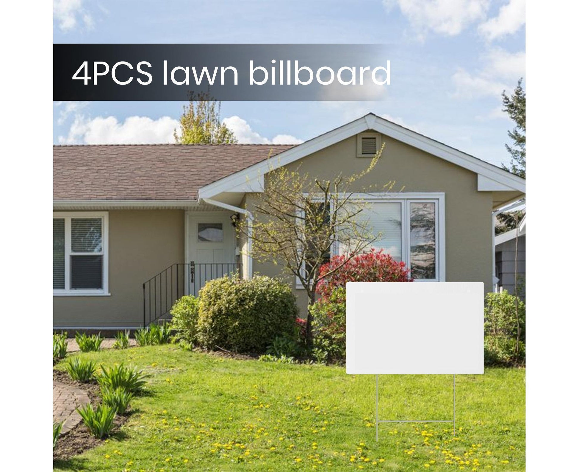 4Pcs Blank Yard Signs with H Stakes - 4pcs - view 3