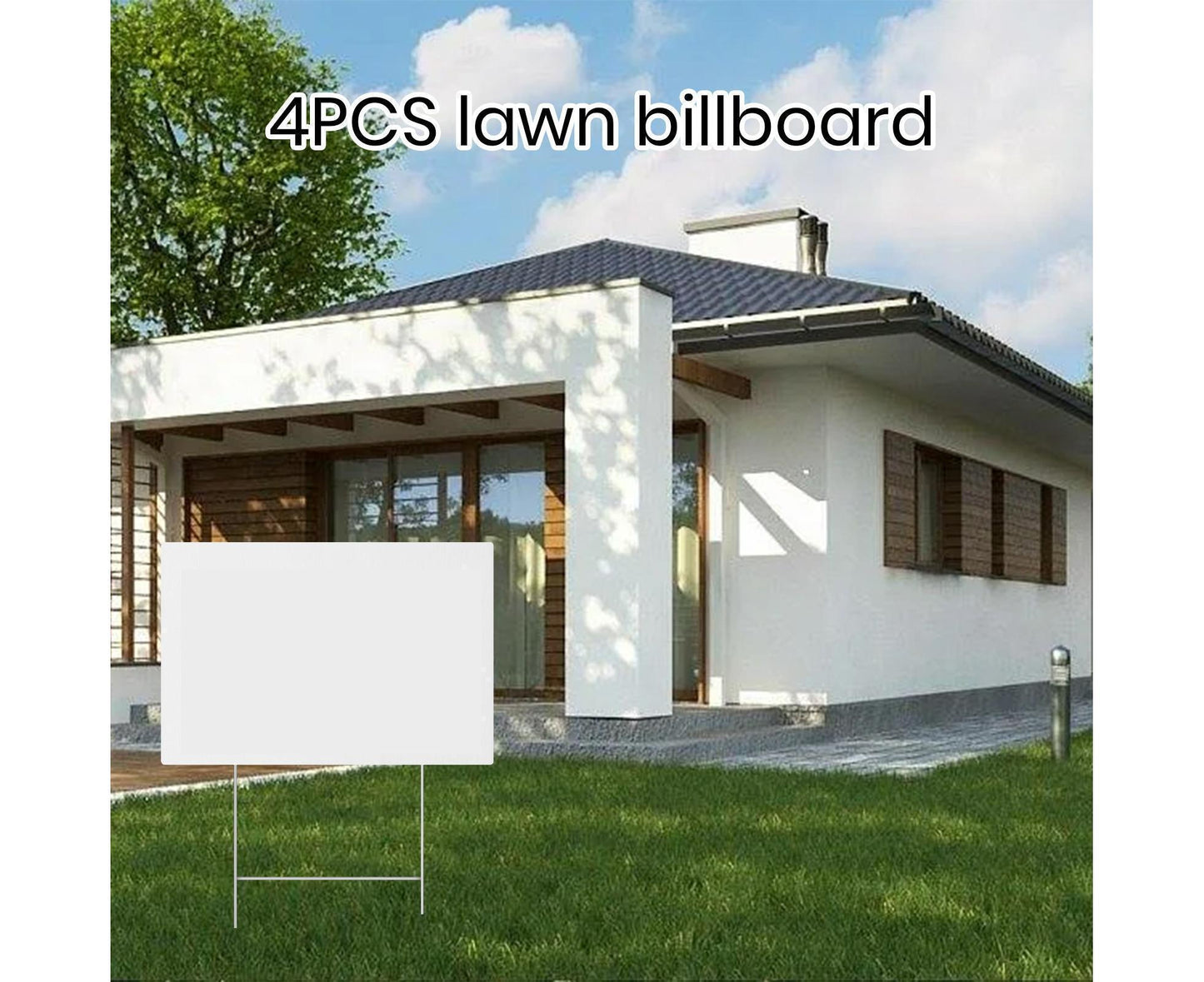 4Pcs Blank Yard Signs with H Stakes - 4pcs - view 4