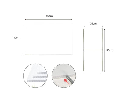 4Pcs Blank Yard Signs with H Stakes - 4pcs - view 6